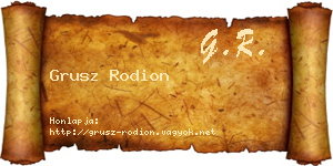 Grusz Rodion névjegykártya